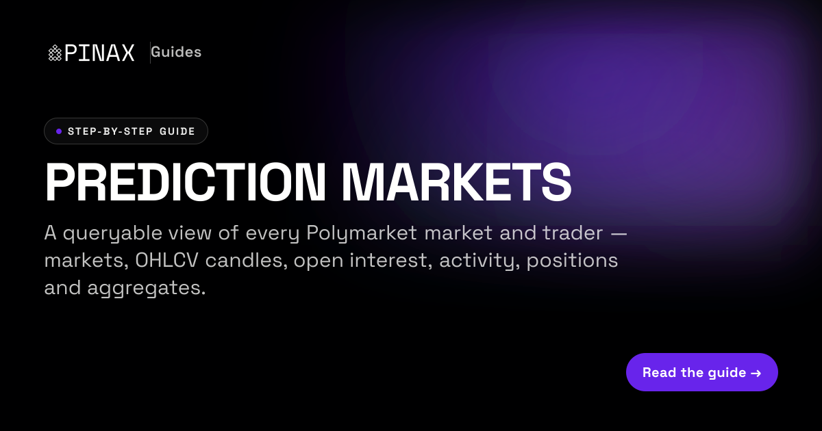 Prediction Markets Guide — Polymarket Data · Pinax App